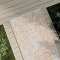 vidaXL, vidaXL Outdoor-Teppich Orange und Weiß 80x250 cm PP