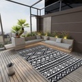 vidaXL, vidaXL Outdoor-Teppich Schwarz 190x290 cm PP