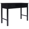 vidaXL, vidaXL Schreibtisch Schwarz 108x45x76 cm Massivholz Paulownia