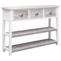 vidaXL, vidaXL Sideboard Antik-Grau 108x30x76 cm Massivholz Paulownia