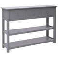 vidaXL, vidaXL Sideboard Grau 108x30x76 cm Massivholz Paulownia