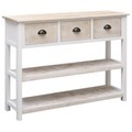 vidaXL, vidaXL Sideboard Weiß und Braun 108x30x76 cm Massivholz Paulownia