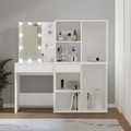 vidaXL, vidaXL LED-Schminktisch mit 2 Schränken Weiß Holzwerkstoff