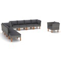 vidaXL, vidaXL 9-tlg. Garten-Lounge-Set Poly Rattan und Eukalyptusholz Grau