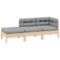 vidaXL, vidaXL 3-tlg. Garten-Lounge-Set mit Grauen Kissen Kiefer Massivholz