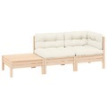 vidaXL, vidaXL 3-tlg. Garten-Lounge-Set mit Creme Kissen Massivholz Kiefer