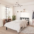 vidaXL, vidaXL Massivholzbett Schwarz 75x190 cm 2FT6 Small Single