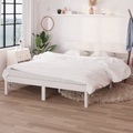 vidaXL, vidaXL Massivholzbett Weiß Kiefer 120x190 cm UK Small Double