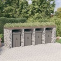 vidaXL, vidaXL Gabionen-Mülltonnenbox 350x91x120 cm Verzinktes Eisen