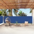 vidaXL, vidaXL Seitenmarkise Ausziehbar Blau 160x1000 cm