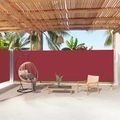 vidaXL, vidaXL Seitenmarkise Ausziehbar Rot 200x1000 cm