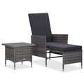 vidaXL, vidaXL 2-tlg. Garten-Lounge-Set mit Auflagen Poly Rattan Grau
