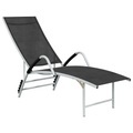 vidaXL, vidaXL Sonnenliege Textilene und Aluminium Schwarz
