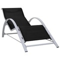 vidaXL, vidaXL Sonnenliege Textilene und Aluminium Schwarz