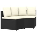 vidaXL, vidaXL 2-tlg. Garten-Sofagarnitur mit Auflagen Poly Rattan Schwarz