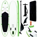 vidaXL, vidaXL Aufblasbares Stand Up Paddle Board Set Grün und Weiß