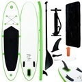 vidaXL, vidaXL Aufblasbares Stand Up Paddle Board Set Grün und Weiß