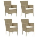vidaXL, vidaXL Garten-Essstühle 4 Stk. Poly Rattan Beige