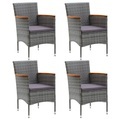 vidaXL, vidaXL Garten-Essstühle 4 Stk. Poly Rattan Grau