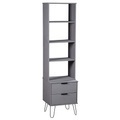 vidaXL, vidaXL Bücherregal New York Range Grau Massivholz Kiefer