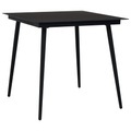 vidaXL, vidaXL Garten-Esstisch Schwarz 80x80x74 cm Stahl und Glas