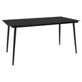 vidaXL, vidaXL Garten-Esstisch Schwarz 150x80x74 cm Stahl und Glas