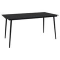 vidaXL, vidaXL Garten-Esstisch Schwarz 190x90x74 cm Stahl und Glas