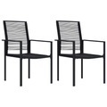 vidaXL, vidaXL Gartenstühle 2 Stk. PVC Rattan Schwarz