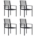 vidaXL, vidaXL Gartenstühle 4 Stk. PVC Rattan Schwarz