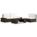 Diverse Hardware, 4-tlg. Garten-Lounge-Set Poly Rattan Braun