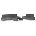 Diverse Hardware, 6-tlg. Garten-Lounge-Set Poly Rattan Grau