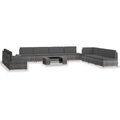 Diverse Hardware, 10-tlg. Garten-Lounge-Set Poly Rattan Grau