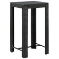 vidaXL, vidaXL Garten-Bartisch Schwarz 60,5x60,5x110,5 cm Poly Rattan