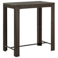 vidaXL, vidaXL Garten-Bartisch Braun 100x60,5x110,5 cm Poly Rattan