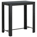 vidaXL, vidaXL Garten-Bartisch Schwarz 100x60,5x110,5 cm Poly Rattan