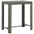 vidaXL, vidaXL Garten-Bartisch Grau 100x60,5x110,5 cm Poly Rattan