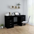 Diverse Hardware, Schreibtisch Schwarz 140 x 50 x 76 cm Spanplatte