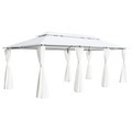 vidaXL, vidaXL Pavillon mit Vorhängen 600x298x270 cm Weiß 180g/m²