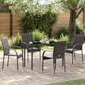 vidaXL, vidaXL Stapelbare Gartenstühle 4 Stk. Poly Rattan Braun