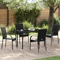 vidaXL, vidaXL Stapelbare Gartenstühle 4 Stk. Poly Rattan Schwarz
