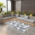 vidaXL, vidaXL Outdoor-Teppich Weiß und Schwarz 120x180 cm PP