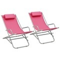 vidaXL, vidaXL Schaukelstühle 2 Stk. Stahl Rosa