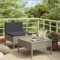vidaXL, vidaXL 2-tlg. Garten-Lounge-Set mit Auflagen Poly Rattan Grau