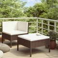 vidaXL, vidaXL 2-tlg. Garten-Lounge-Set mit Auflagen Poly Rattan Braun