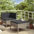 vidaXL, vidaXL 2-tlg. Garten-Lounge-Set mit Auflagen Poly Rattan Grau