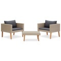 vidaXL, vidaXL 3-tlg. Garten-Lounge-Set mit Auflagen Poly Rattan Beige