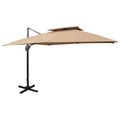vidaXL, vidaXL Ampelschirm mit Lüftung 300x300 cm Taupe