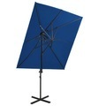 vidaXL, vidaXL Ampelschirm mit Lüftung Azurblau 250x250 cm