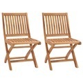 vidaXL, vidaXL Klappbare Gartenstühle 2 Stk. Massivholz Teak