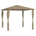 vidaXL, vidaXL Pavillon mit Seitenwand 3x3x2,6 m Taupe 160 g/m²
